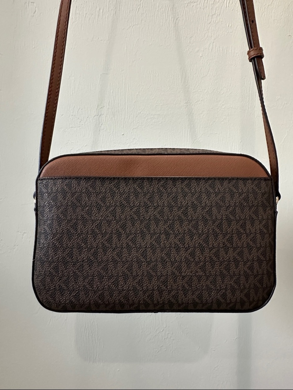 Michael Kors Brown and Gold Logo Crossbody Camera Bag - Picture 5 of 5
